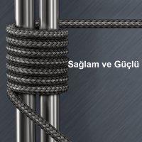 Konfulon DC33 Usb 3.0 to Lightning 1M Tel Örgü 60W Kablo - Gri