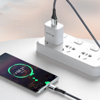 Konfulon DC34 Usb 3.0 to Type-C 1M Tel Örgü 60W Kablo - Gri