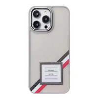 Movenchy iPhone 14 Pro Max Terra Desenli Kapak - Gri - 1