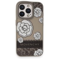 Movenchy iPhone 14 Pro Max Terra Desenli Kapak - Gri - 3