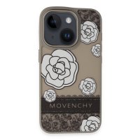 Movenchy iPhone 14 Terra Desenli Kapak - Gri - 3