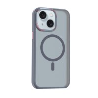 Movenchy iPhone 15 Kılıf Radyant Magsafe Kapak - Titan Gri