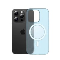Movenchy iPhone 15 Pro Kılıf PP Magsafe Kapak - Sierra Blue