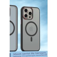Movenchy iPhone 15 Pro Max Kılıf Radyant Magsafe Kapak - Siyah