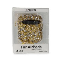 Newface Airpods (1.nesil) Mira Taşlı Kılıf - Gold