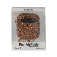 Newface Airpods (1.nesil) Mira Taşlı Kılıf - Rose Gold