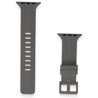 Newface Apple Watch 38mm KR408 Çizgili Silikon Kordon - Koyu Gri