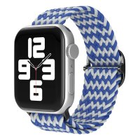 Newface Apple Watch 38mm Star Kordon - Zigzag Beyaz-Mavi