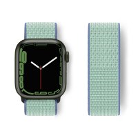 Newface Apple Watch 40mm Hasırlı Cırtcırtlı Kordon - Mavi-Turkuaz