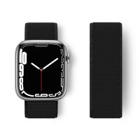 Newface Apple Watch 40mm Hasırlı Cırtcırtlı Kordon - Siyah