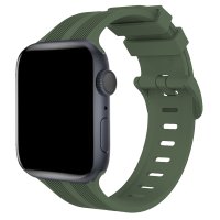 Newface Apple Watch 40mm KR408 Çizgili Silikon Kordon - Koyu Yeşil