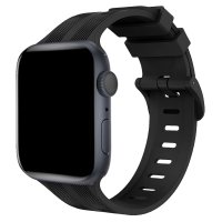 Newface Apple Watch 40mm KR408 Çizgili Silikon Kordon - Siyah
