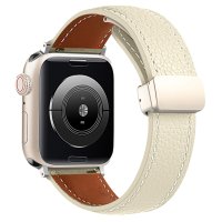 Newface Apple Watch 40mm KR414 Daks Deri Kordon - Beyaz