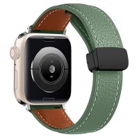 Newface Apple Watch 40mm KR414 Daks Deri Kordon - Koyu Yeşil