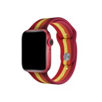 Newface Apple Watch 41mm Gökkuşağı Org Kordon - Kırmızı-Bordo