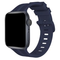 Newface Apple Watch 41mm KR408 Çizgili Silikon Kordon - Lacivert