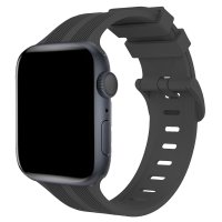 Newface Apple Watch 42mm KR408 Çizgili Silikon Kordon - Koyu Gri