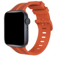 Newface Apple Watch 42mm KR408 Çizgili Silikon Kordon - Turuncu