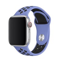 Newface Apple Watch 45mm Spor Delikli Kordon - Lila-Siyah