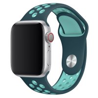 Newface Apple Watch 45mm Spor Delikli Kordon - Petrol Mavisi-Turkuaz
