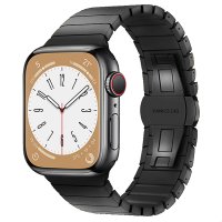 Newface Apple Watch 44mm KR413 Fine Steel Kordon - Siyah