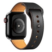 Newface Apple Watch 44mm KR415 Luaz Deri Kordon - Siyah
