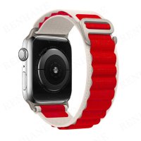 Newface Apple Watch 44mm Mountain Kordon - Beyaz-Kırmızı