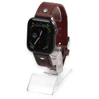 Newface Apple Watch 44mm NL18 Deri Kordon - Derin Mor