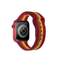 Newface Apple Watch 45mm Gökkuşağı Org Kordon - Kırmızı-Bordo
