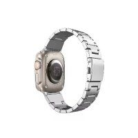 Newface Apple Watch 45mm İron Metal Baklalı Kordon - Gümüş