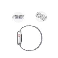 Newface Apple Watch 45mm Live Taşlı Kordon - Siyah