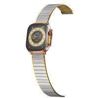 Newface Apple Watch 45mm Made Metal Kordon - Gümüş-Gold