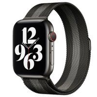 Newface Apple Watch 45mm Metal Mıknatıslı Kordon - Siyah-Beyaz