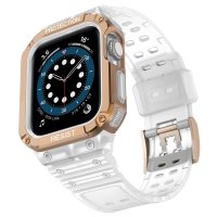 Newface Apple Watch 42mm KR401 Silikon Kordon - Şeffaf-Rose
