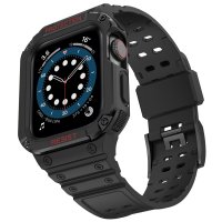 Newface Apple Watch 44mm KR401 Silikon Kordon - Siyah