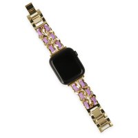 Newface Apple Watch 40mm KR405 Metal Bakla Kordon - Lila