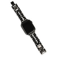 Newface Apple Watch 41mm KR405 Metal Bakla Kordon - Siyah
