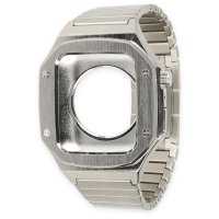Newface Apple Watch 45mm KR409 Metal Kordon - Gümüş