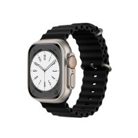 Newface Apple Watch 45mm Ocean Kordon - Siyah
