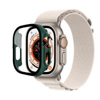 Newface Apple Watch Ultra 49mm Desert Camlı Kasa Ekran Koruyucu - Koyu Yeşil