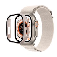 Newface Apple Watch Ultra 49mm Desert Camlı Kasa Ekran Koruyucu - Metalik Gold