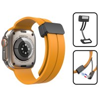 Newface Apple Watch Ultra 49mm KR412 Elegance Stylısh Kordon - Turuncu