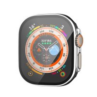 Newface Apple Watch Ultra 49mm Legend Camlı Kasa Ekran Koruyucu - Siyah-Gümüş