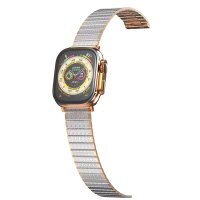 Newface Apple Watch Ultra 49mm Made Metal Kordon - Gümüş-Rose Gold