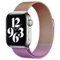 Newface Apple Watch Ultra 49mm Metal Mıknatıslı Kordon - Mor-Rose