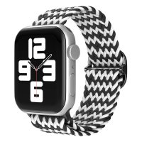 Newface Apple Watch Ultra 49mm Star Kordon - Zigzag Siyah-Beyaz