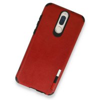Newface Huawei Mate 10 Lite Kılıf Loop Deri Silikon - Kırmızı