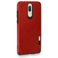 Newface Huawei Mate 10 Lite Kılıf Loop Deri Silikon - Kırmızı