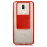 Newface Huawei Mate 10 Lite Kılıf Palm Buzlu Kamera Sürgülü Silikon - Kırmızı