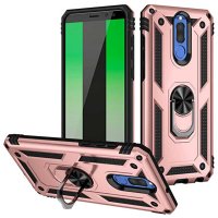 Newface Huawei Mate 10 Lite Kılıf Sofya Yüzüklü Silikon Kapak - Rose